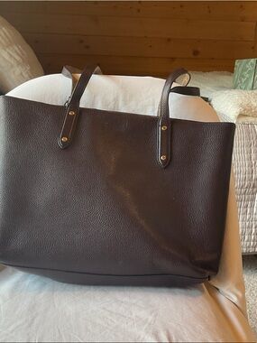 Coach Dark Brown Pebbled Leather Tote